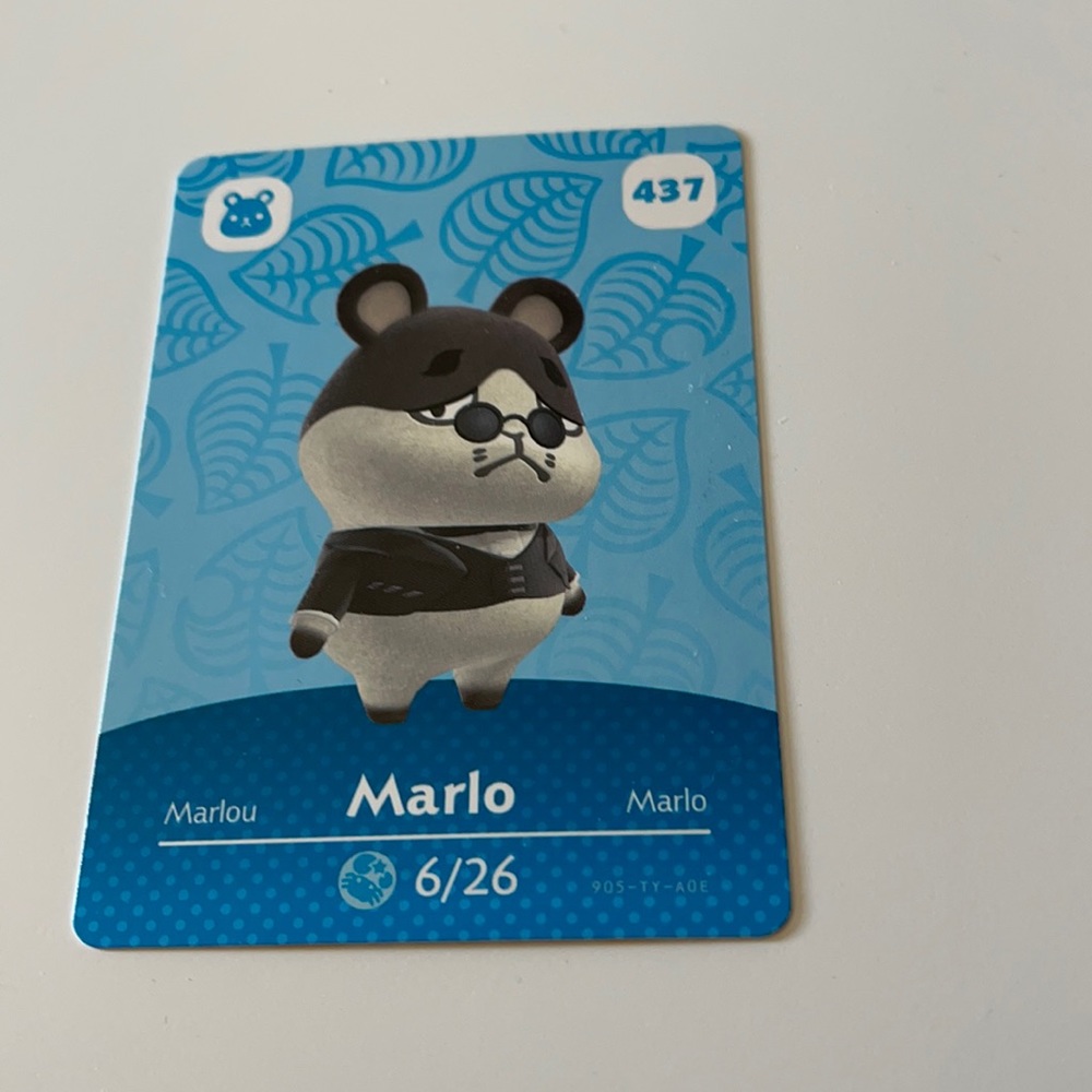 Animal Crossing Amiibo card #437 Marlo